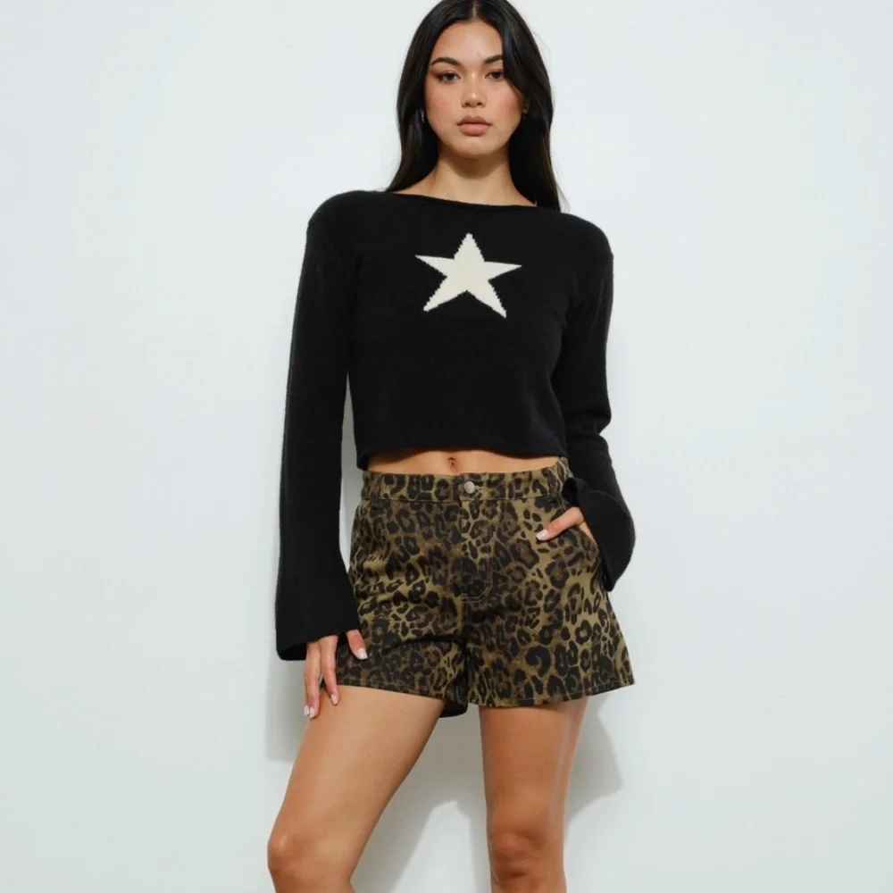 NEW!! by Pretty Garbage Star Knit Top - Black - Sizes S,M & L Available!! - Picture 2 of 6